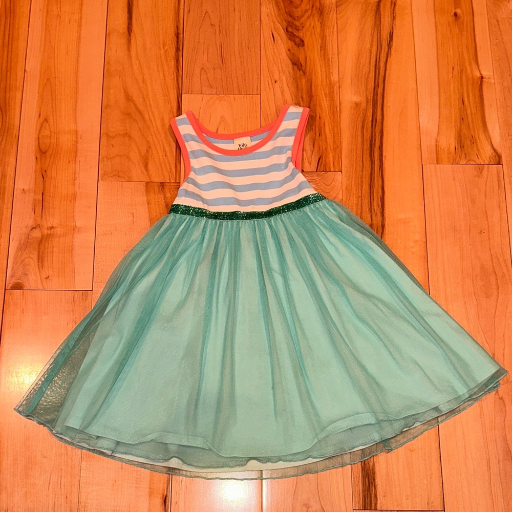 Wildflowers Blue and Aqua Striped Dress
